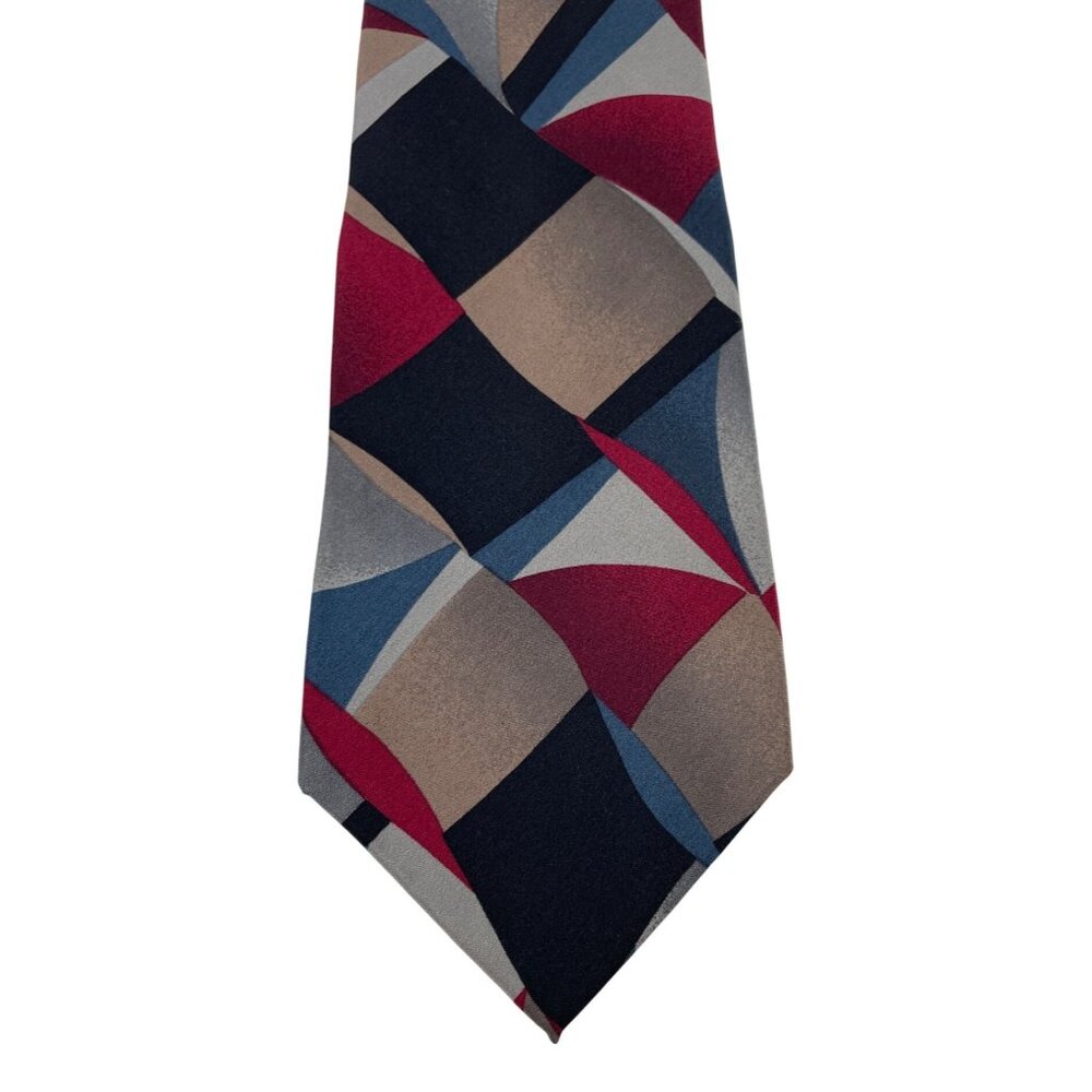 J.T. Beckett Multicolor Abstract Design 100% Silk Mens Tie Necktie